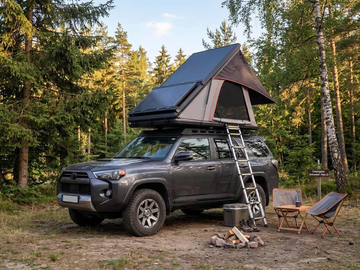 Hartschalen Dachzelt auf Toyota Geländewagen